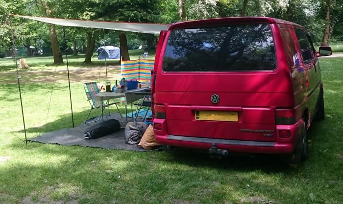 Using Quechua Tarp Fresh as campervan awning