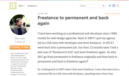 screen grab of everyday designer article by Rick Hurst