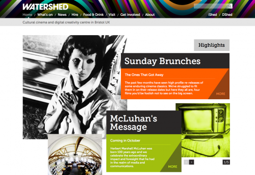 screen grab of watershed.co.uk