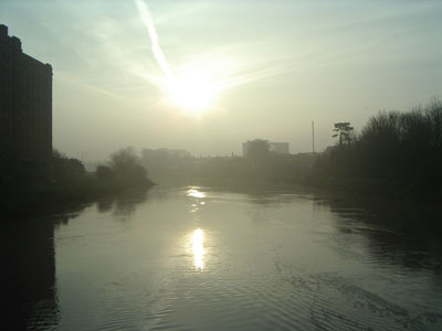 view from railway bridge